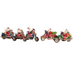Motorcycle Riding Santa Christmas Ornament Lot Of 5 Rare Collectors EUC